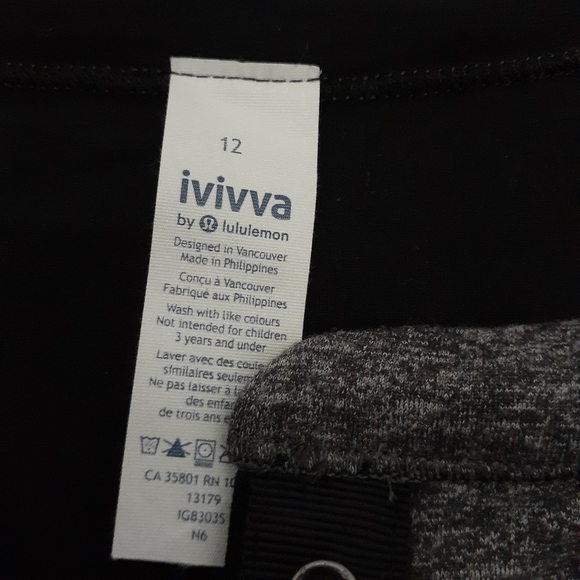 Ivivva by Lululemon Set To Go Reversible Heather Grey/Black Shirt Dress Girls 12 - Picture 3 of 8